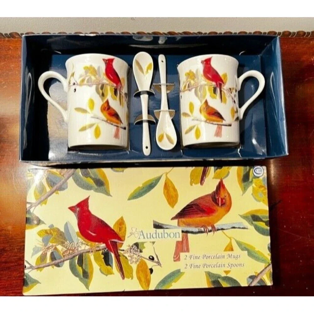 National Audubon Society Northern Cardinal Mug and Spoon Sets Godinger & Co